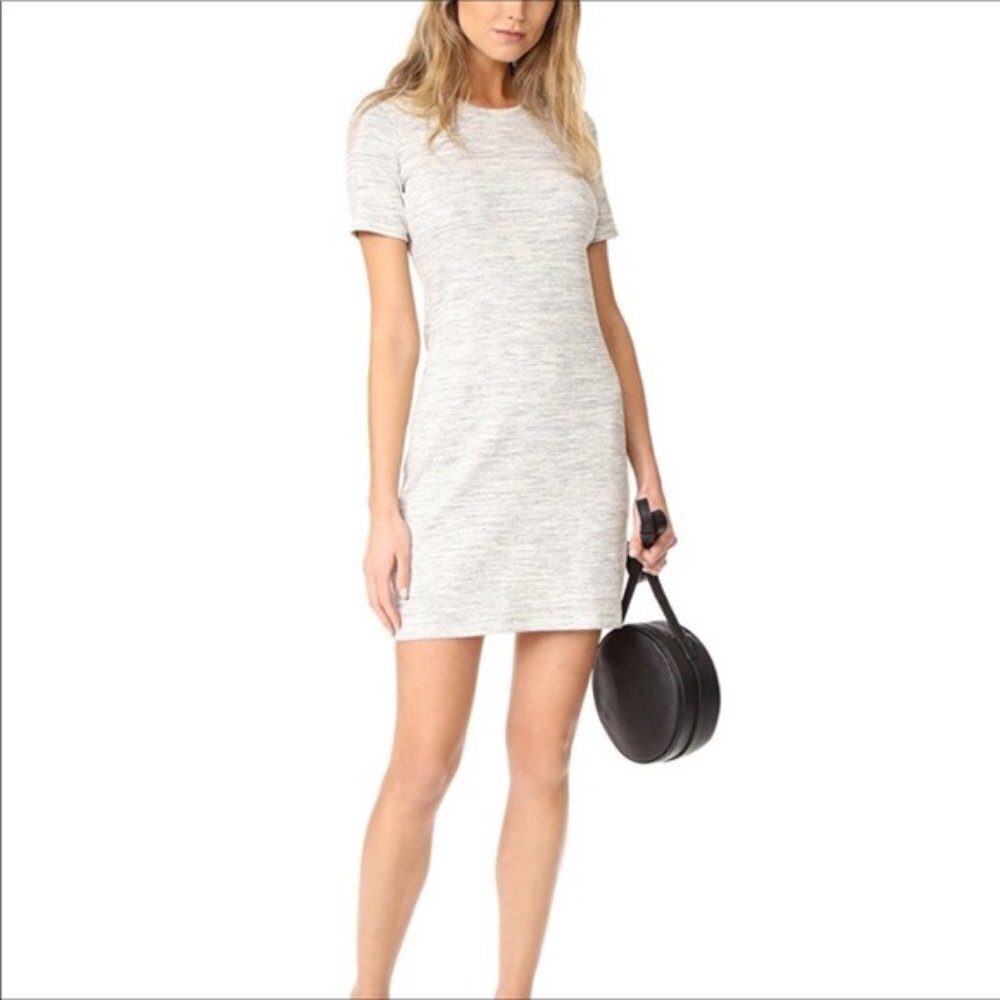 Theory Cherry B3 Sterling Rib Mini T Shirt Dress Light Denim Melange Size Small
